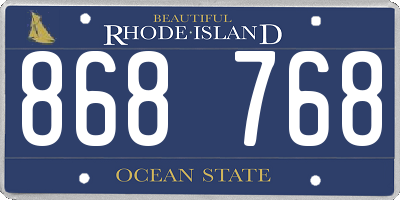RI license plate 868768