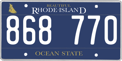 RI license plate 868770