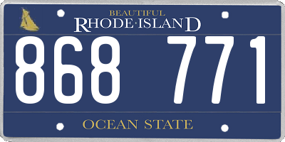RI license plate 868771