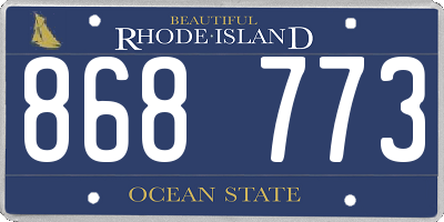 RI license plate 868773