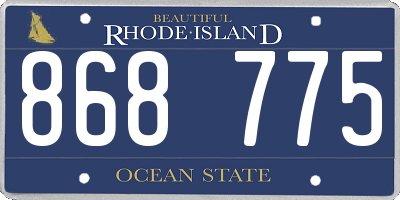 RI license plate 868775