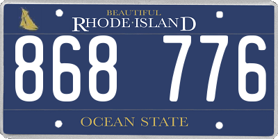 RI license plate 868776