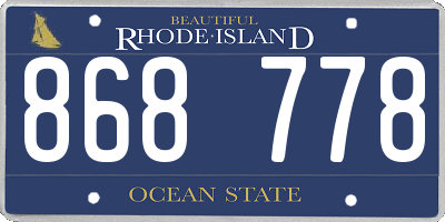 RI license plate 868778