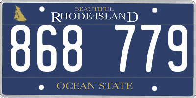 RI license plate 868779