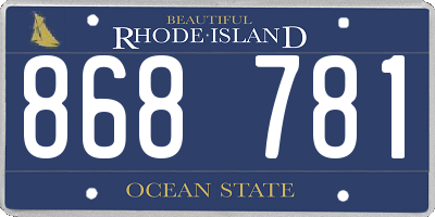 RI license plate 868781