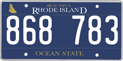 RI license plate 868783