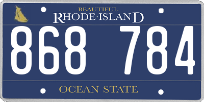 RI license plate 868784