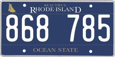 RI license plate 868785