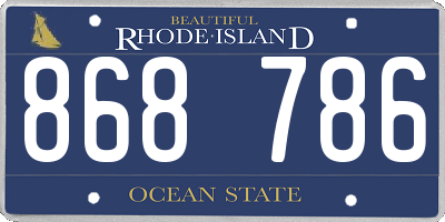 RI license plate 868786