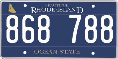 RI license plate 868788