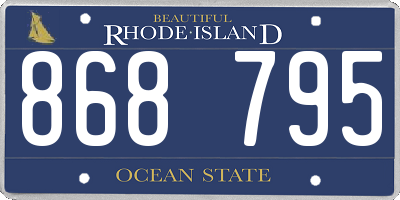 RI license plate 868795