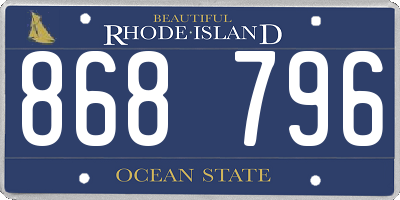 RI license plate 868796