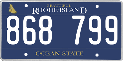 RI license plate 868799