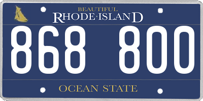 RI license plate 868800