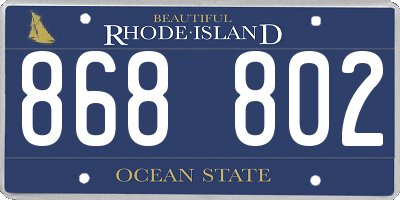 RI license plate 868802