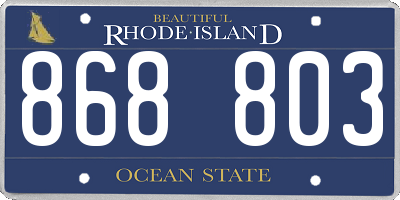 RI license plate 868803