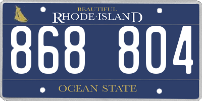 RI license plate 868804