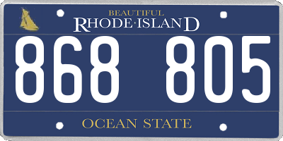 RI license plate 868805