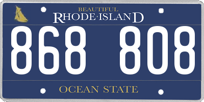 RI license plate 868808