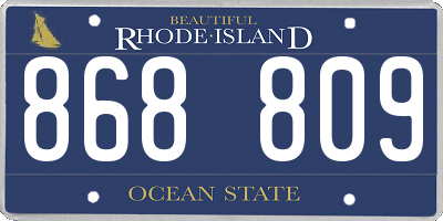 RI license plate 868809