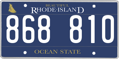 RI license plate 868810