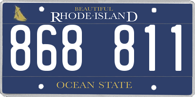 RI license plate 868811