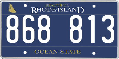 RI license plate 868813