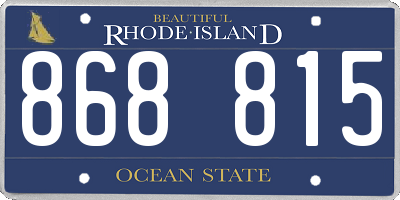 RI license plate 868815