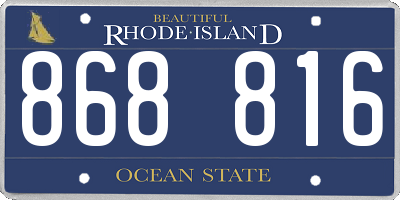 RI license plate 868816