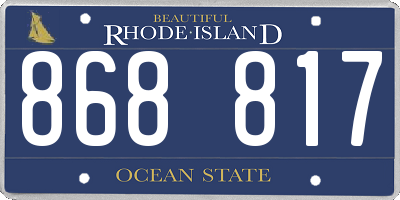 RI license plate 868817