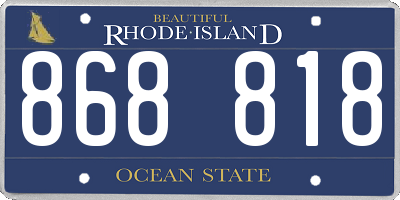 RI license plate 868818