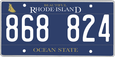 RI license plate 868824