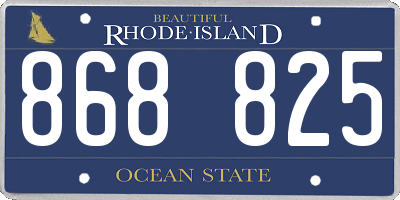 RI license plate 868825