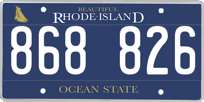 RI license plate 868826