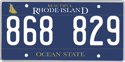 RI license plate 868829