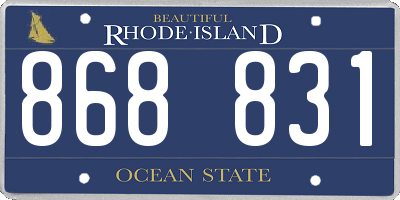 RI license plate 868831