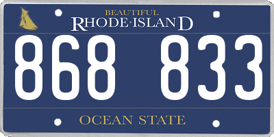RI license plate 868833