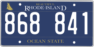 RI license plate 868841