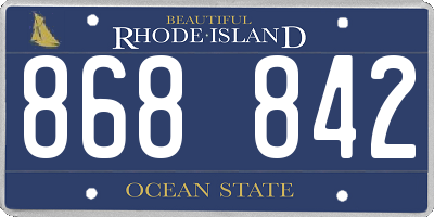 RI license plate 868842