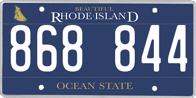RI license plate 868844
