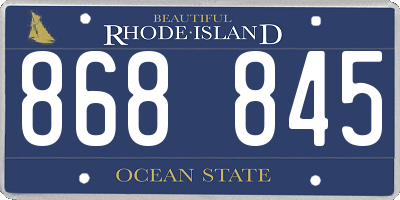 RI license plate 868845