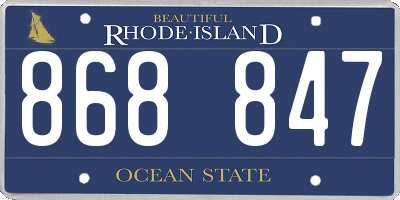 RI license plate 868847