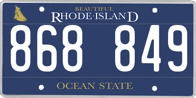 RI license plate 868849