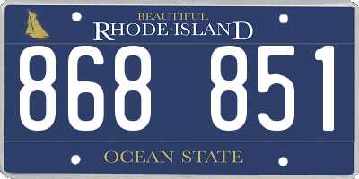 RI license plate 868851