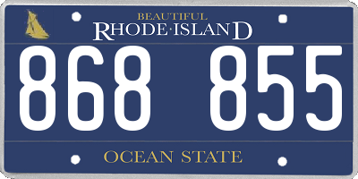RI license plate 868855