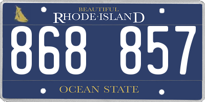 RI license plate 868857