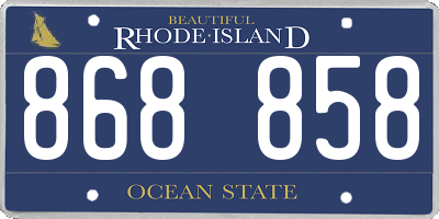 RI license plate 868858