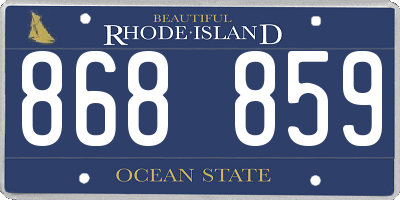 RI license plate 868859