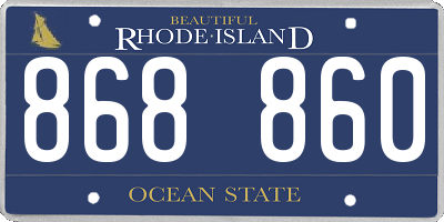 RI license plate 868860
