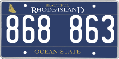 RI license plate 868863